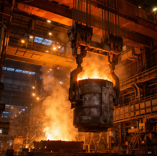 Metallurgy crane for steel plant operations
