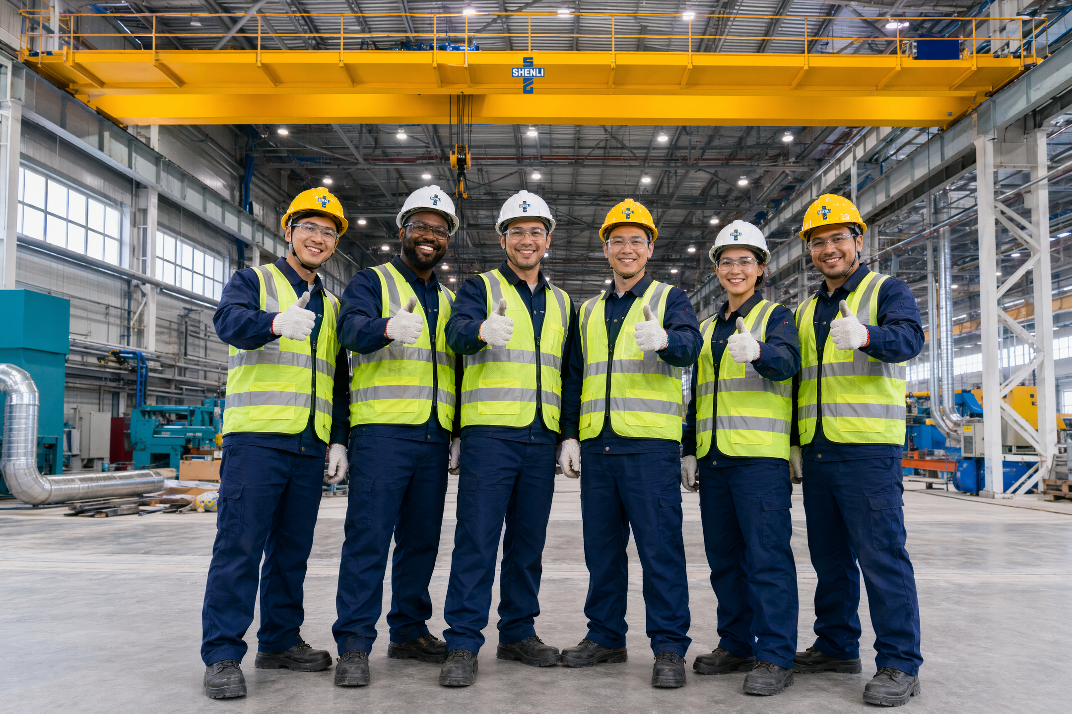 Crane installation team